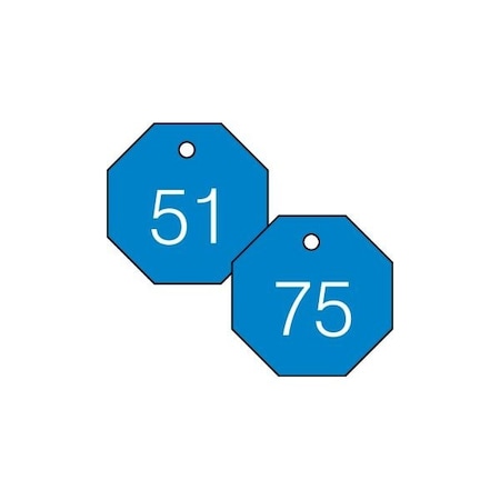 Accuform Engraved Numbered Tags, RP-Plastic, 3/8 in H x 3-1/4 in W, 25 PK TDG824BU